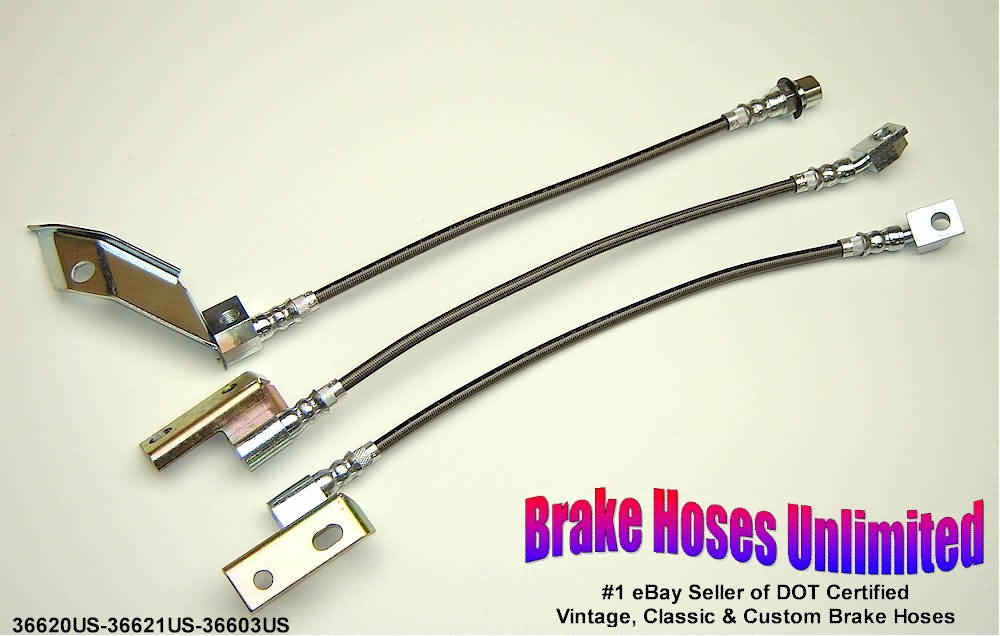 Orange Hose /& Stainless Red Banjos Pro Braking PBK9315-ORA-RED Front//Rear Braided Brake Line